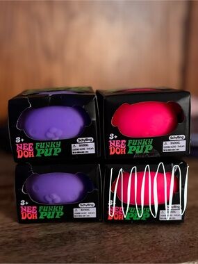 NeeDoh Funky Pup Squishy Toy - Purple & Hot Pink PRICE EACH (1)